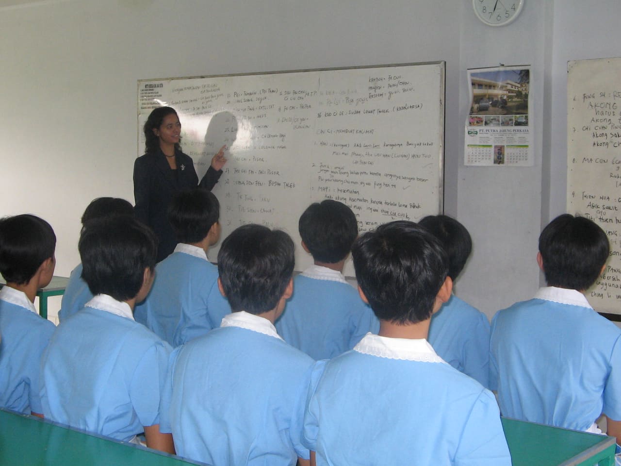 Classroom teaching at an overseas training centre