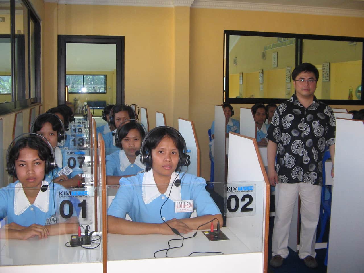 Classroom teaching at an overseas training centre