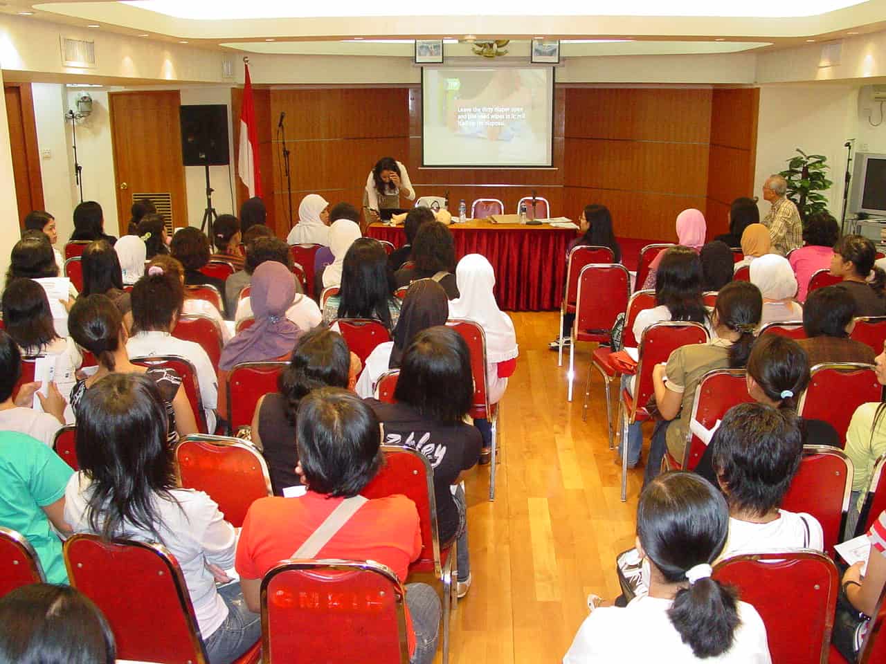 Classroom teaching at an overseas training centre