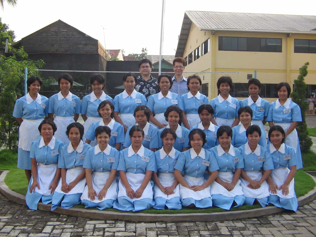 Group photo of helpers at an overseas training centre
