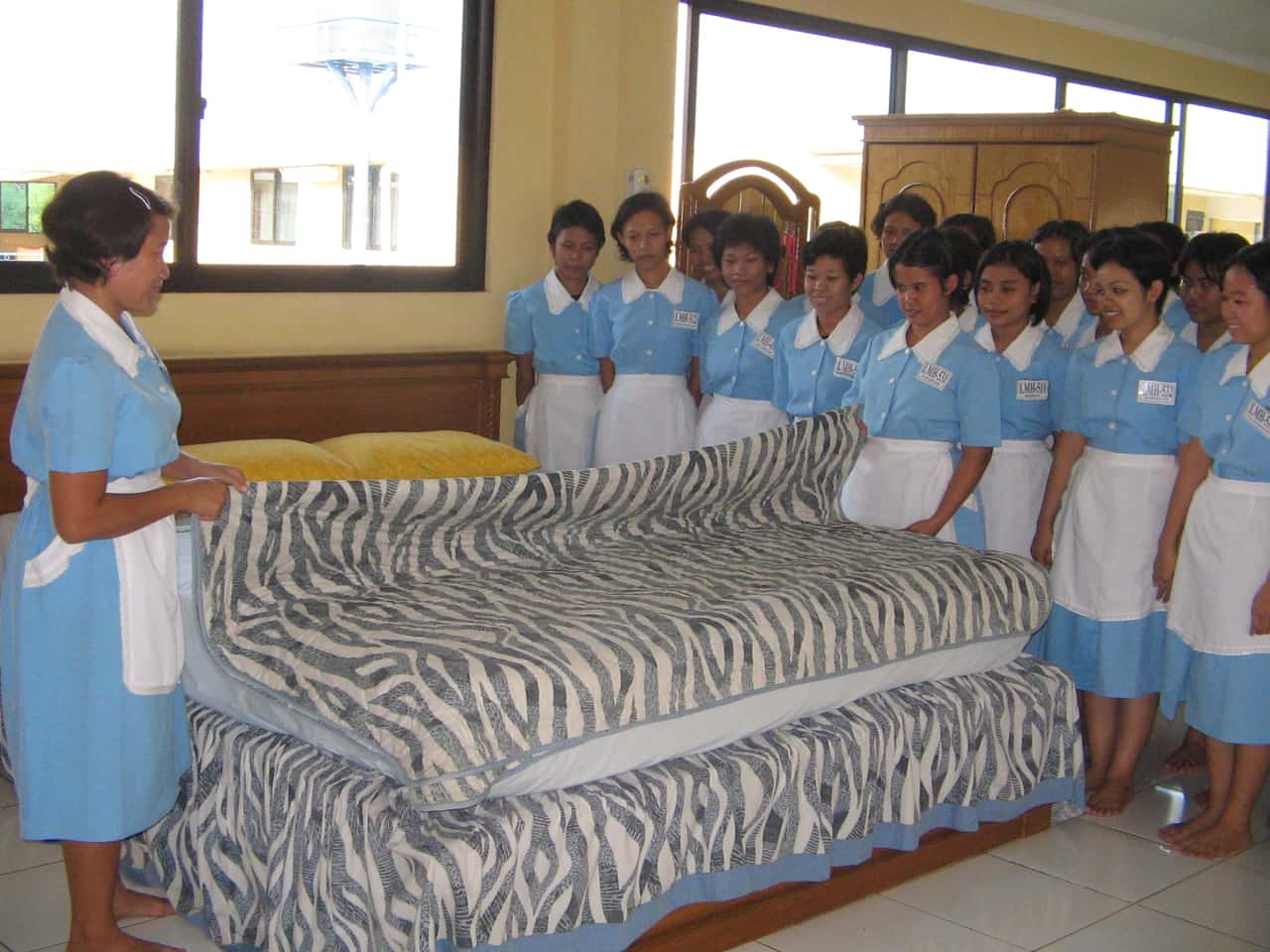 Household and care practice at an overseas training centre