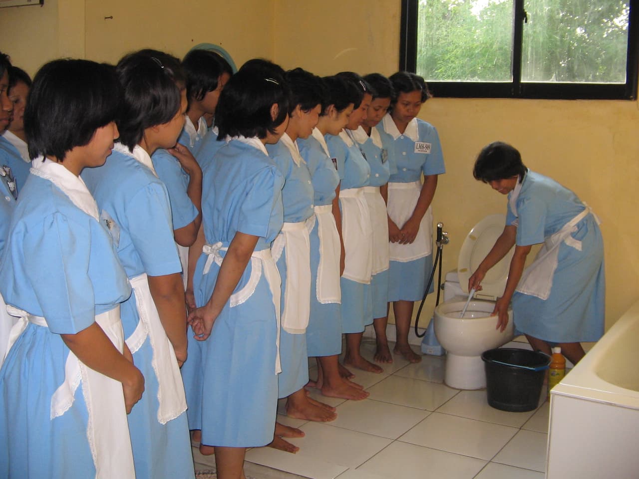 Household and care practice at an overseas training centre