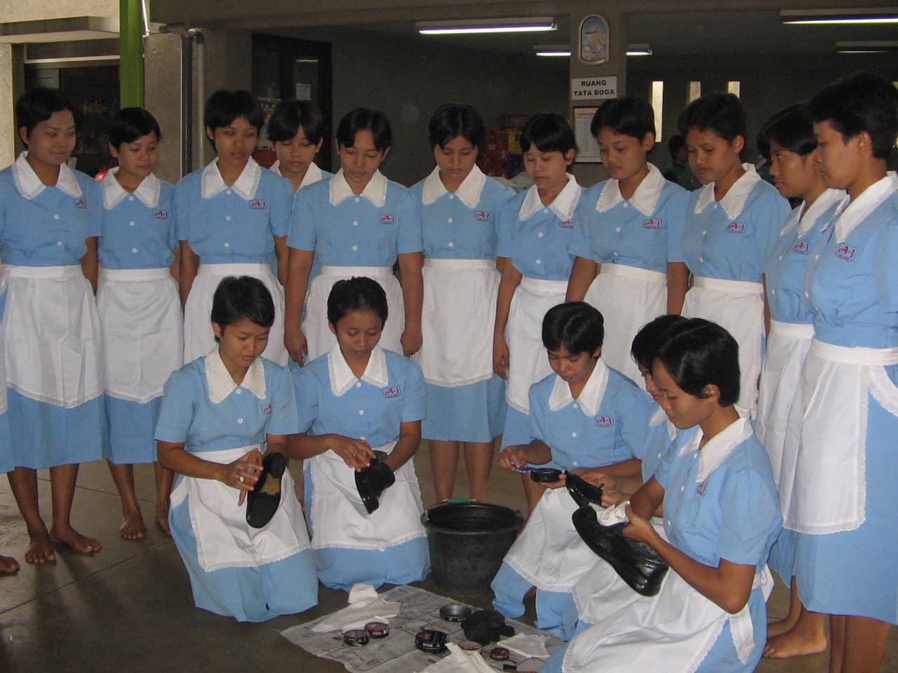Household and care practice at an overseas training centre