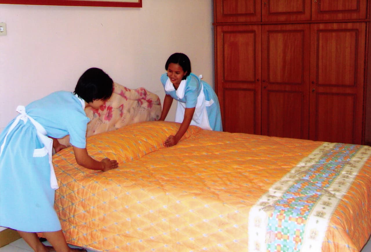 Household and care practice at an overseas training centre